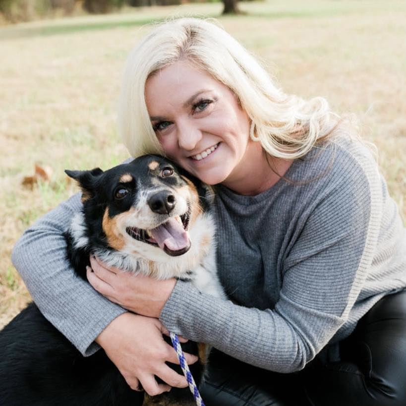 Miss Painter and her dog Helga